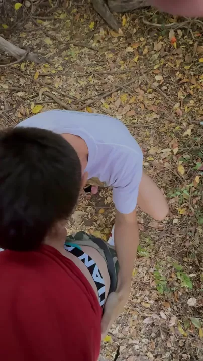 My friend and I were sucking our dicks in the park and I got so excited that I stuck my dick into his beautiful ass.