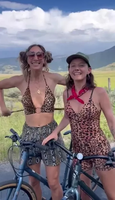 Piscando em bicicletas em Jackson Hole