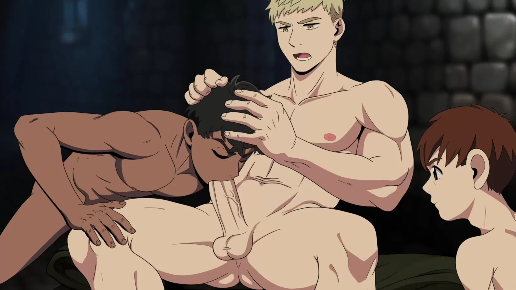 Involving best friends in gay games anime porn video
