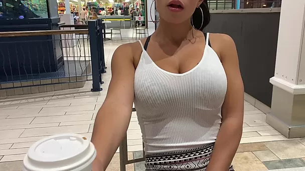 Orgasms Control in Public (Lovense Lush on Remote)