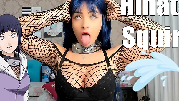 Cosplay de hinata caliente con chorro - porno amateur en solitario