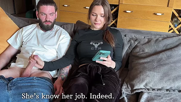 Jealous of ChatGPT, Sexy Russian Wifey Angrily Fucks Husband