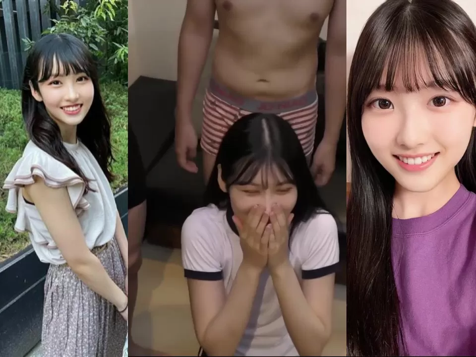 Une jolie fille heureuse reçoit du sperme sur le visage