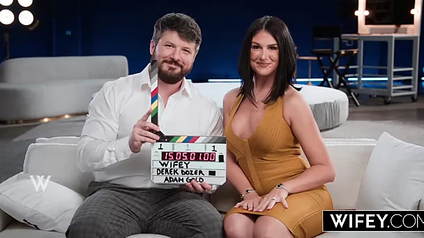 Slutty MILF Sienna Rae fucks with two young studs in front of her cuckold husband