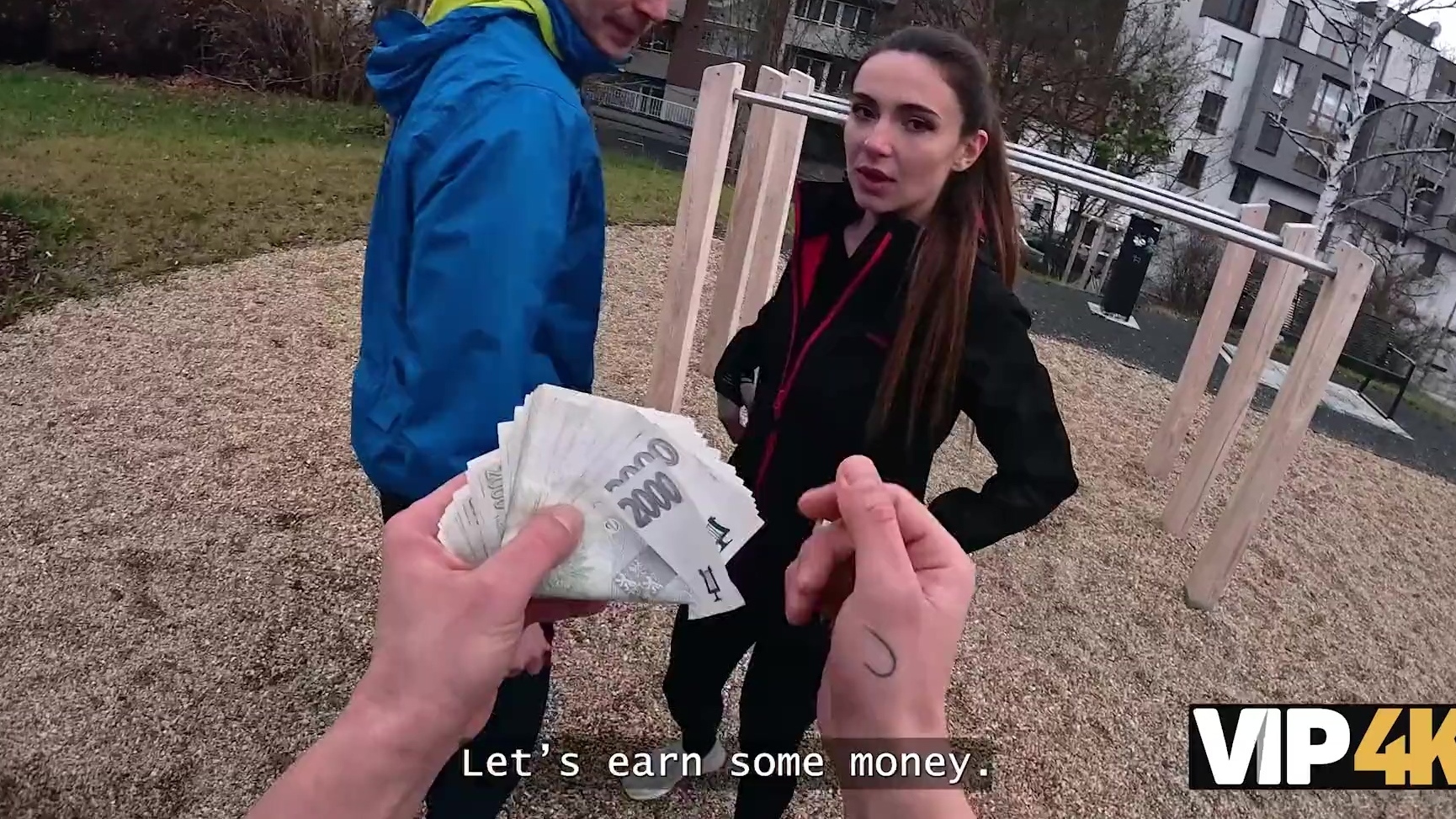 Sex for money in car with hot Sakura Hell and her cuckold bf watching