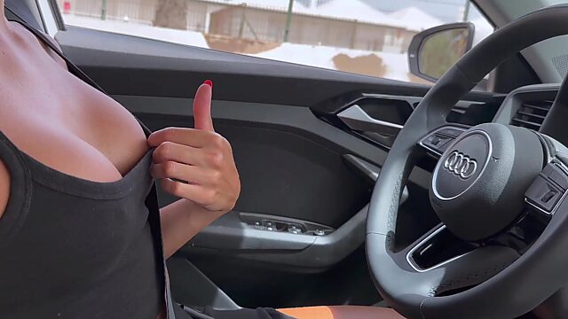 Busty girl picked up a stranger and fucked him back home