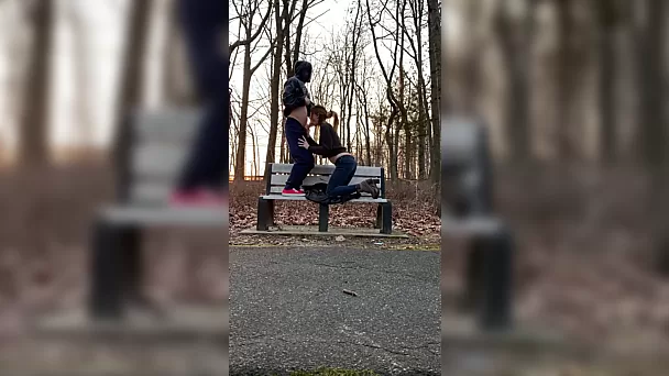 Public outdoor fuck risking being caught
