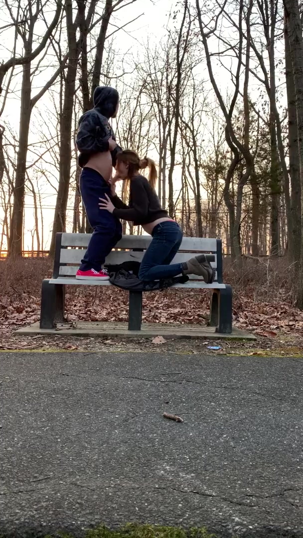 Public outdoor fuck risking being caught