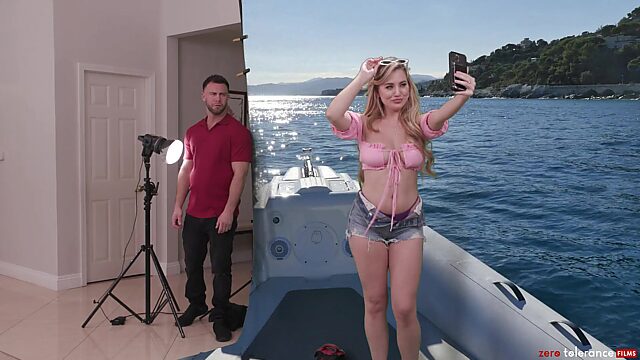 Curvy hot Blonde god exited after posing and fucked with her step-bro