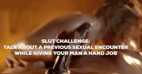Slut challenge: tell your boyfriend how big was the cock you fucked last time while giving him a handjob