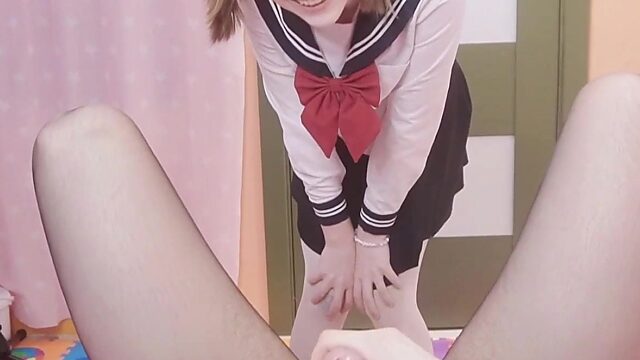 Tiny Babe In School Uniform Tempts Her Stepdad To Tear Her Pantyhose, Fuck Her Hard & Cum On Her Face