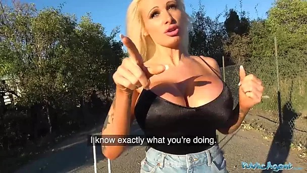 Public Agent : Monster Boobs Brit MILF Fucked Outdoors