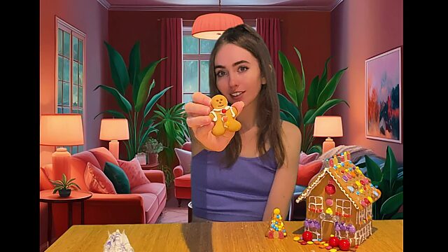 Película porno kitsch con el hombre de jengibre follando a una puta blanca