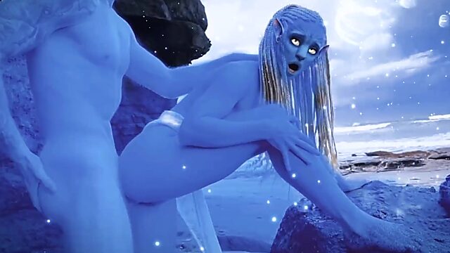 Heißes Mädchen im Avatar-Cosplay und Facecam-Filtern hat wilden Outdoor-Sex mit ihrem Freund