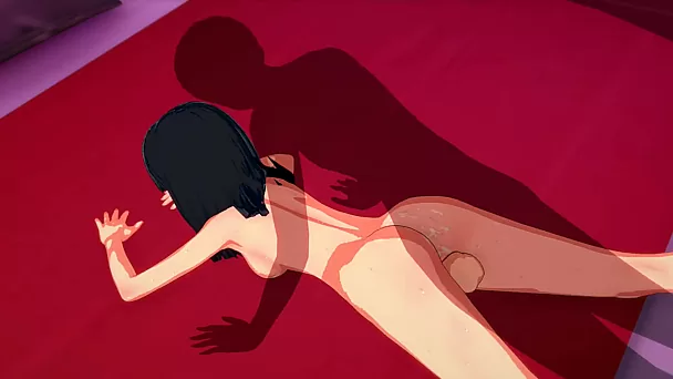 Rikka takarada se folla a una sombra misteriosa en una escena hentai caliente