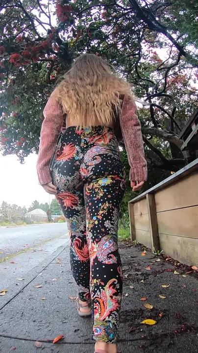 Pulling my pants off and spreading my ass on the sidewalk :)