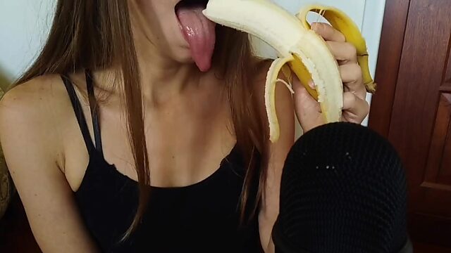 Audio porn banana sucking ASMR whispers