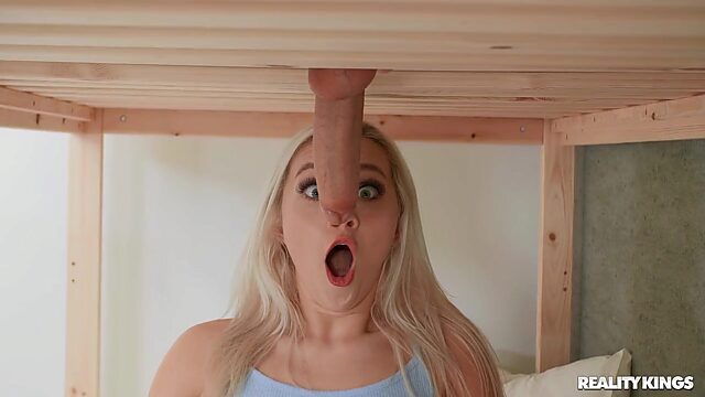 Emotional blonde is into glory hole games