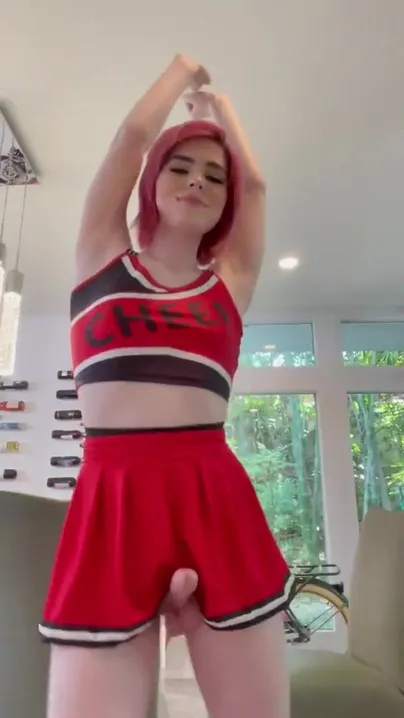 Cheerleader with a hard cock. Ella Hollywood