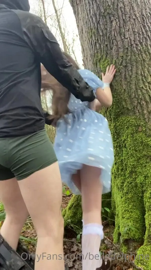 Belle Delphine getting roughed up in the woods