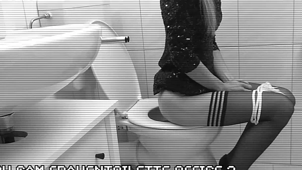 Office milf lady fucks with a colleague in a toilet pov and secretly