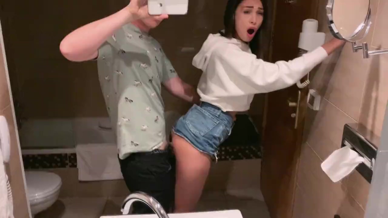 Amateur College Babe Cheats in Public Bathroom (Big Facial) pic picture