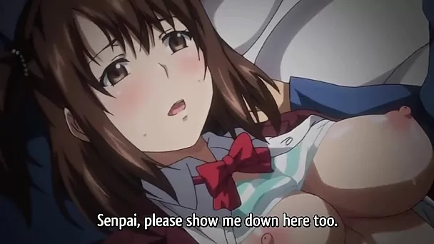 Verlegen senpai neukt met haar klasgenoot na lessen (hentai scene)