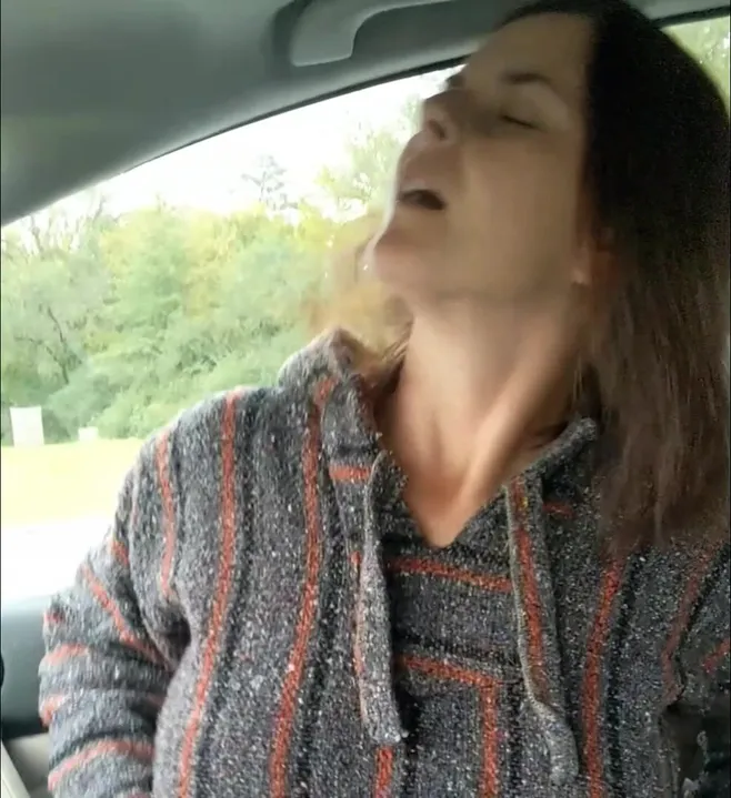 Just an average mom flashing boobs in the car :)
