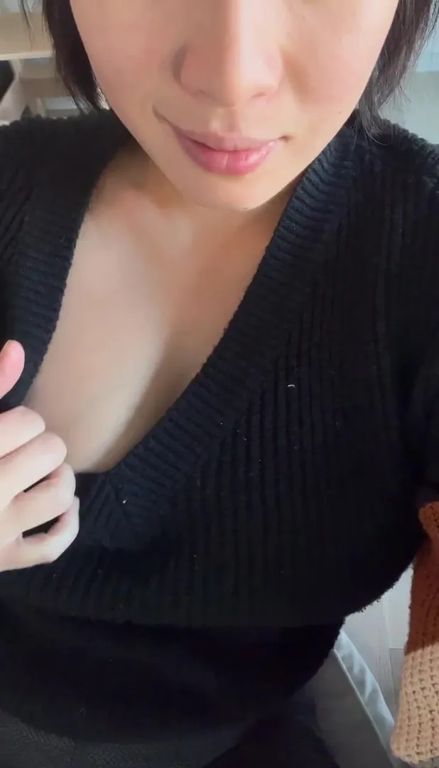 Sweater weather and nothing under for this 37 yo MILF